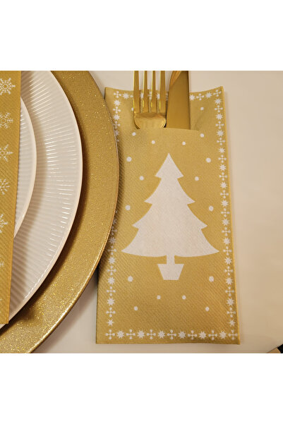 Mank Χαρτοπετσέτες με ΘΗΚΗ για μαχαιροπίρουνα για Χριστούγεννα/Πρωτοχρονιά - ...