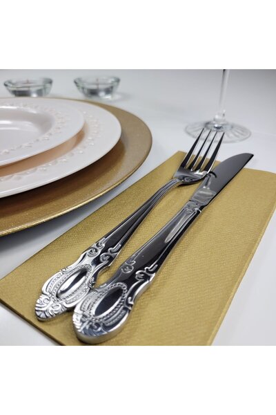 Mank Șervețele Linclass de calitate superioară, aurii, 40x40 cm, pliate 1/8, ...