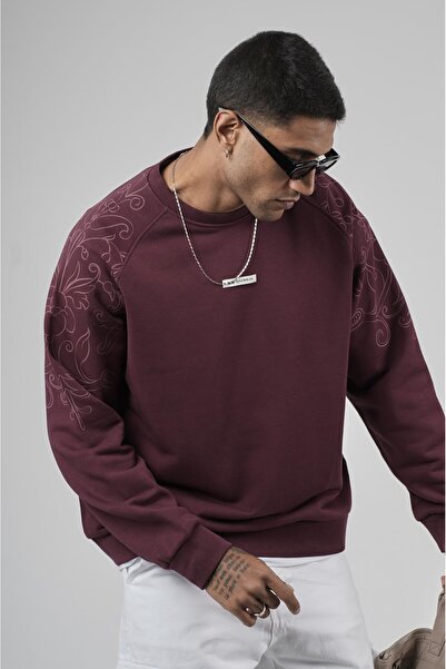 king brich Reglan Sleeve Shoulders Printed Oversize Cut Men's Sweatshirt