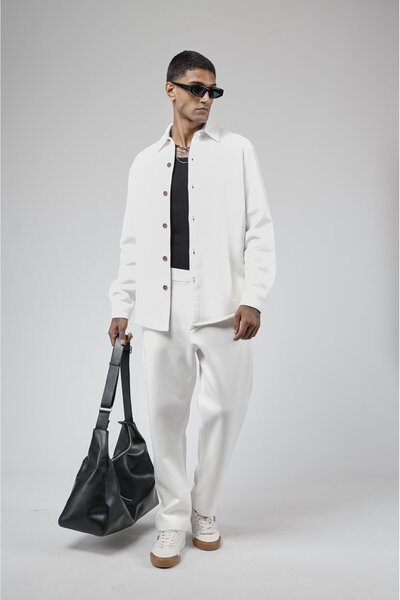 king brich Regular Fit Jacquard Men's Trouser Shirt Set