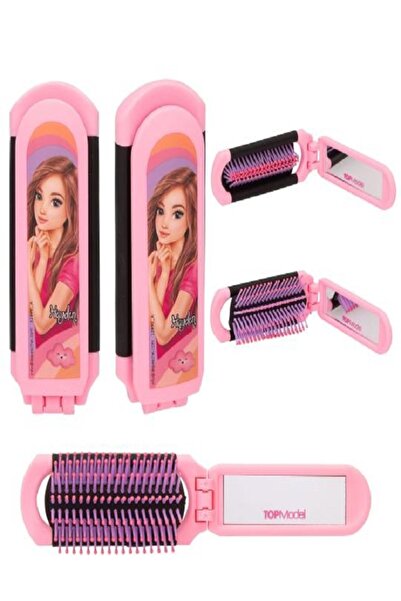 Top Model Kız Çocuk Saç Katlanabilir Saç Fırçası - Aynalı