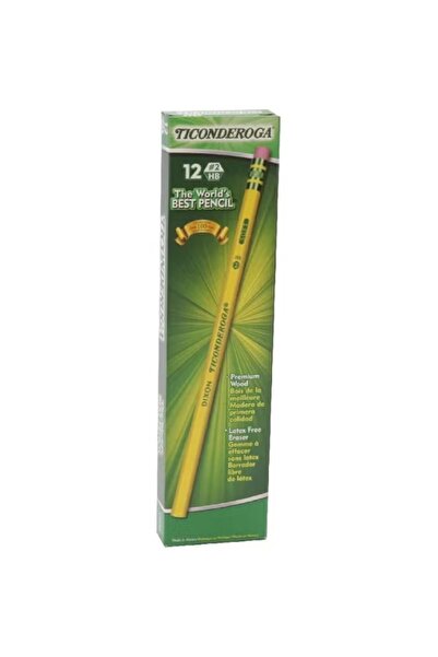 TICONDEROGA برميل أصفر مع قلم رصاص ممحاة
