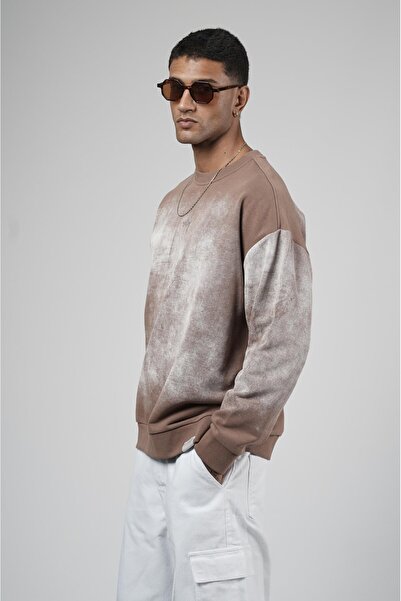 king brich Φούτερ με λογότυπο με λαιμόκοψη που πλένεται με χρώμα oversize