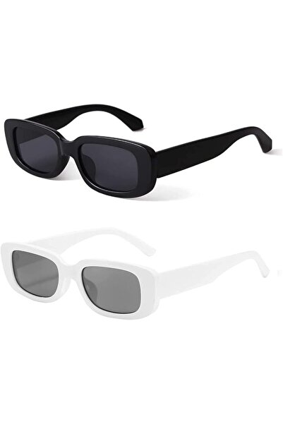 Arabest 2Pcs Women and Men Vintage Small Square Sun Glasses