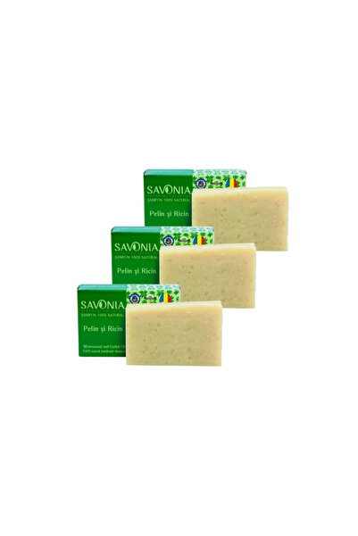 Savonia Set of 3 - Wormwood and Castor Solid Shampoo,