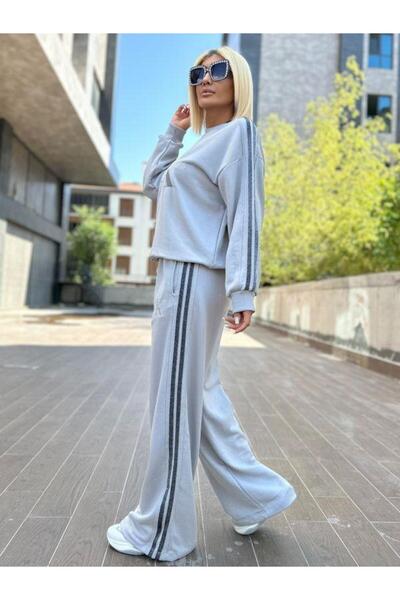 Kokoşum Butik 5786 Costum brodat cu sclipici gri