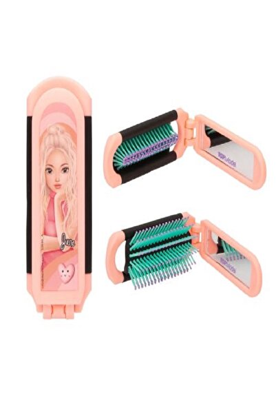 Top Model Kız Çocuk Saç Katlanabilir Saç Fırçası - Aynalı