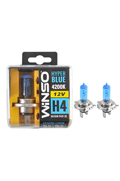 Winso Bec Halogen Hyper Blue H4 - 12V, 60/55W P43t-38 4200K Set 2 buc