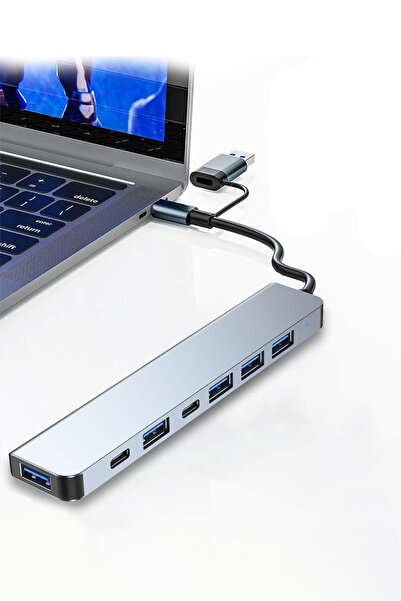 Ganjem Type c Usb Çoğaltıcı Type-C Çoklayıcı İstasyon Data Veri Aktarma Cihazı Bilgisayar Telefon Bağlama