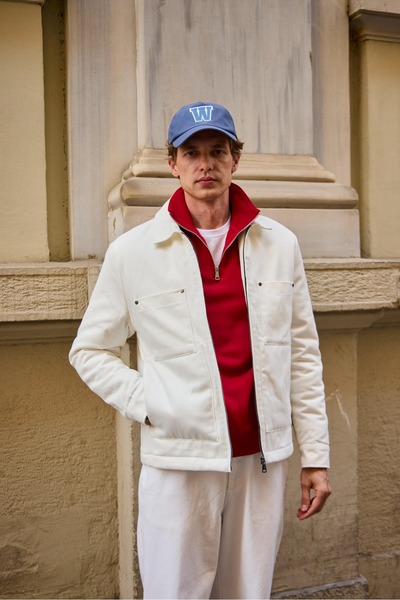 Danger Cotton Men's Coat Ecru Jacket