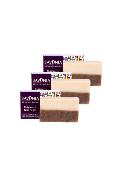 Savonia Set of 3 - Clove and Black Tea Soap,