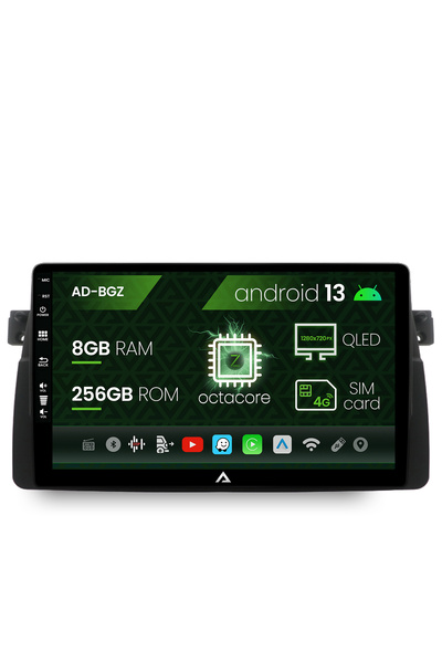 AutoDrop Navigatie BMW E46, Android 13, Z-Octacore / 8GB RAM + 256GB ROM, 9 Inch