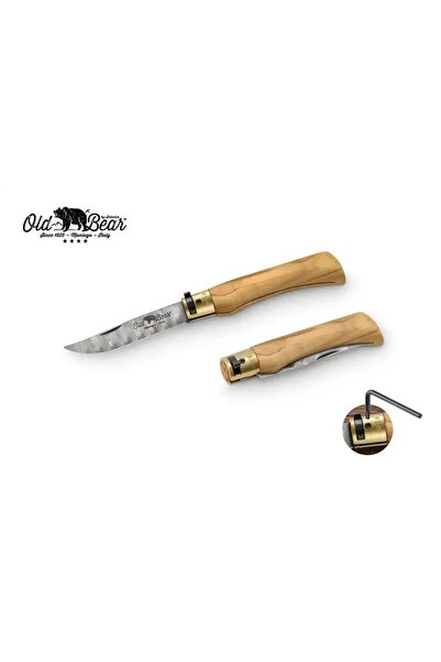 Old Bear Antonini 9cm Zeytin Ağacı Saplı Damascus Çakı