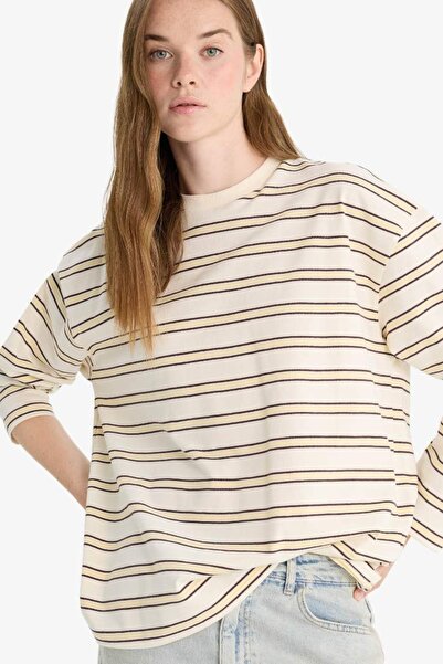 DeFacto Kadın Sweat F7758AX/ER235 ECRU