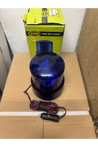 AYFAR Trafik döner lamba Mıknatıslı Mavi 24 volt çakmaklıklı