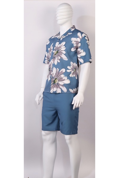 Red Planet Oversized Men’s Shorts Set with Modern Print