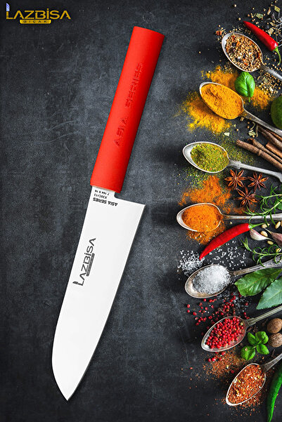 LAZBİSA Asia Serisi Mutfak Bıçak Santoku Şef Bıçağı Et Ekmek Sebze Salata Şef...