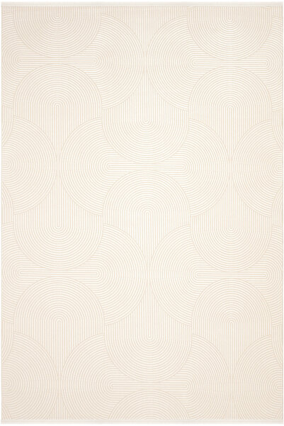 Cool Halı Lena Krem Bej Halı Akrilik Lazer Kesim Geometrik Desen Modern Oturm...