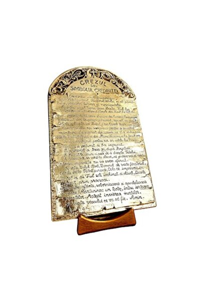 ArtBucovina Placa Decorativa din Ceramica cu foita de aur - Crezul