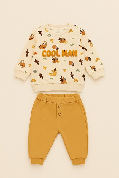 dinamik çocuk Baby Boy 2-Piece Seasonal Tracksuit Set Cool Man Süzene Embroidered Abstract Printed 6-9-12-18-24Months