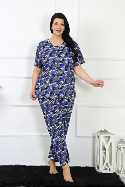 Beruflic طقم بيجامة نسائي بأكمام قصيرة مقاس كبير 5XL-6XL-7XL-8XL ساكس