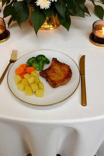 Luminarc Diwali 27 cm Gilded White 6-Piece Serving Plate
