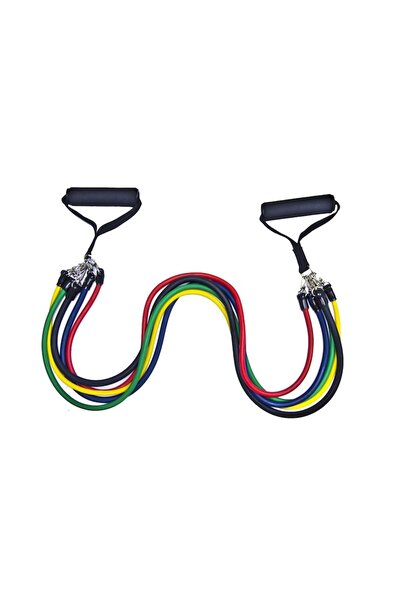 dalimag Sistem de antrenament fitness cu benzi elastice de rezistență, Power 100% latex, JT003-1