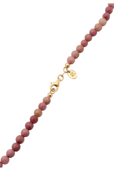 ELLI Náhrdelník s korálky Dámský nylonový řetízek Rodonit Růžový Stříbro 925 Pozlacené 40 cm