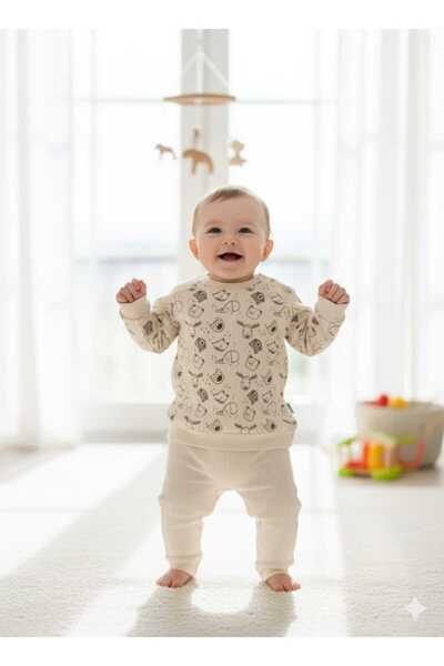 Ciciben baby kids طقم أطفال لورا بيبي مكون من قطعتين بياقة ذات أزرار