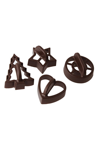 FACKELMANN Forme de aluat cu mâner 43006, 4 buc, Maro