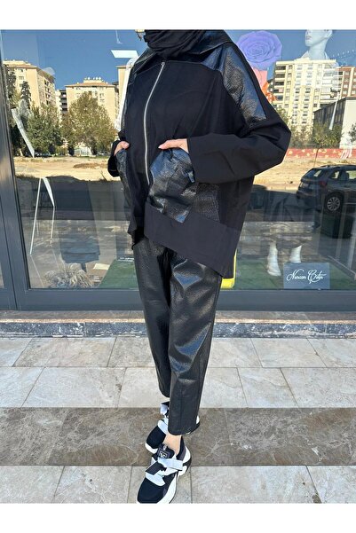 eski file kumaş rugan deri ceket -hırka