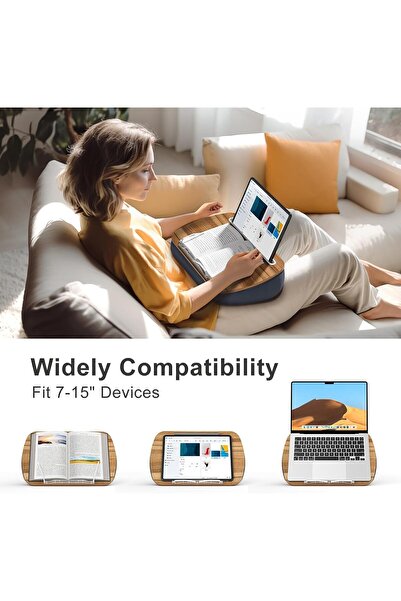 Generic Lap Beanbag Book Stand for Reading, Comfortable Pillow Book Holder for Sofa, Bed, Desk, Hands-Free,