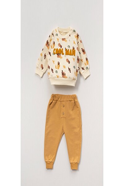 dinamik çocuk Baby Boy 2-Piece Seasonal Tracksuit Set Cool Man Süzene Embroidered Abstract Printed 6-9-12-18-24Months