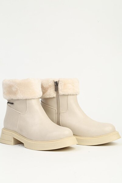 Pierre Cardin Krem Yarım Kürklü Bot PC-55268