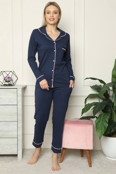 Beruflic Women's 100% Cotton Combed Cotton Front Buttoned Long Sleeve Pajama ...