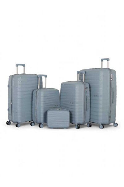CAPATAN Luxury Complete Luggage Set - 5 Pieces of Shatter-Resistant Polypropylene (Large Sizes & Superior Features)
