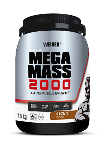 Weider Supliment proteic, Mega Mass 2000, 1,5 kg, Căpșuni
