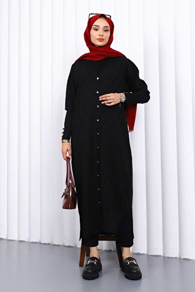 Genel Markalar Merserize Soğuk İp Düğmeli Hırka