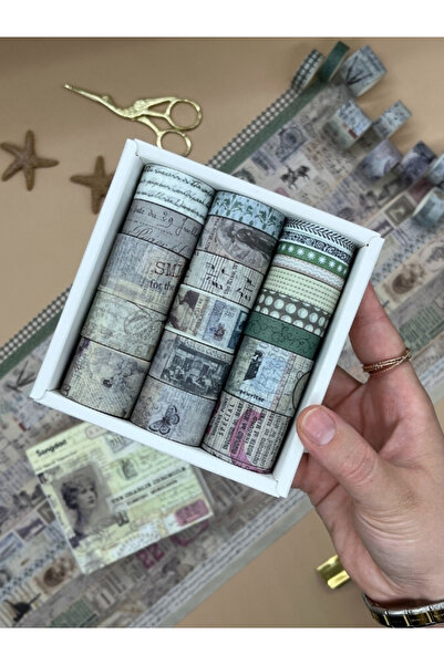 Kağıt Gemi Dükkan Vintage Retro Seyahat Temalı 20’li Washibant Set The Charlie Chronicle Fleeting Monologue Serisi (20