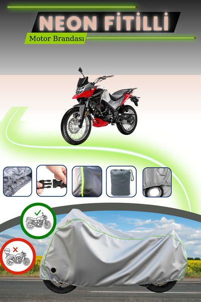 Cemku Fast قماش دراجة نارية متوافق مع نيون فيتيل SYM NH T 200 باللون الرمادي