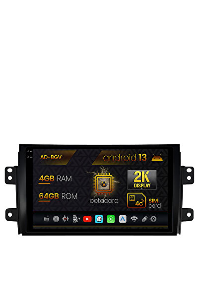 AutoDrop Navigatie Suzuki SX4/Fiat Sedici,Android 13,V-Octa/4GB RAM+64GB ROM,...