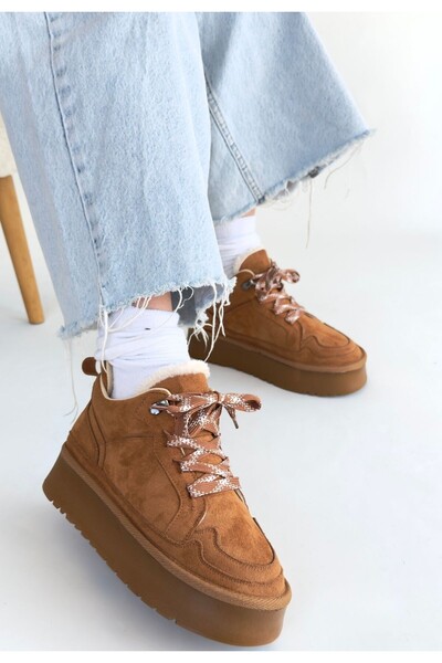 Zerenyus Muden Premium Taba Süet Bağcıklı Bot