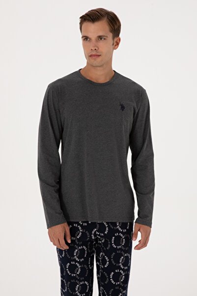 U.S. Polo Assn. Erkek Antrasit Melanj Pijama Takımı 50318609-VR081