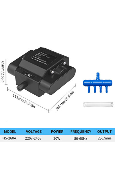 Choice6 مضخة هواء لحوض السمك بقدرة 20 واط و220-240 فولت، تعمل في الاتحاد الأو...