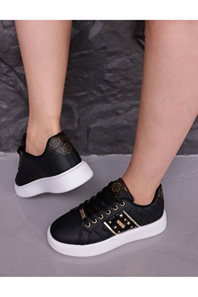Mia marya Γυναικείο κομψό sneaker με λεπτομέρειες από χρυσό πέτρινο υλικό