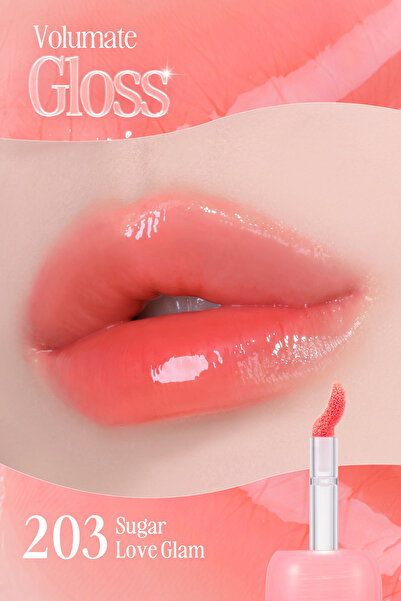 CLIO Pigmentli, Parlak Bitişli Dolgunlaştırıcı Lip Gloss Volumate Gloss 203 Sugar Love Glam