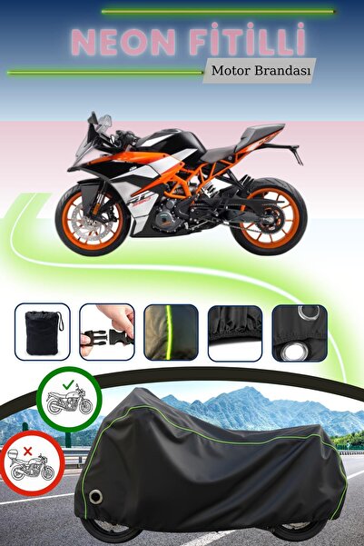 Cemku Fast غطاء محرك متوافق مع KTM 390 RC باللون الأسود النيون قماش مجدّل