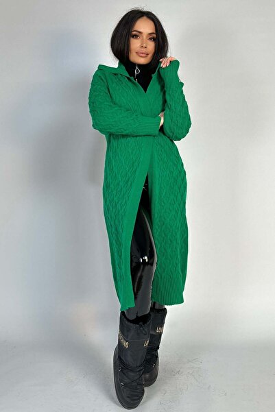 WildFashion Cardigan lung, OVERSIZE din material crosetat usor elastic H747-1...