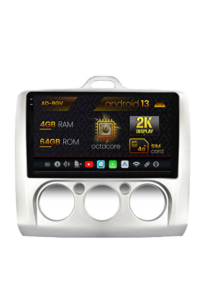 AutoDrop Navigatie Ford Focus MK2 (04-11),Clima manuala,Android 13,V-Octa/4GB...