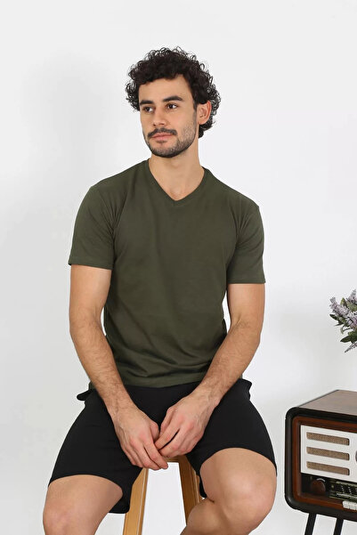 Beruflic Men's Combed Cotton Khaki 3-Piece Pajama Set